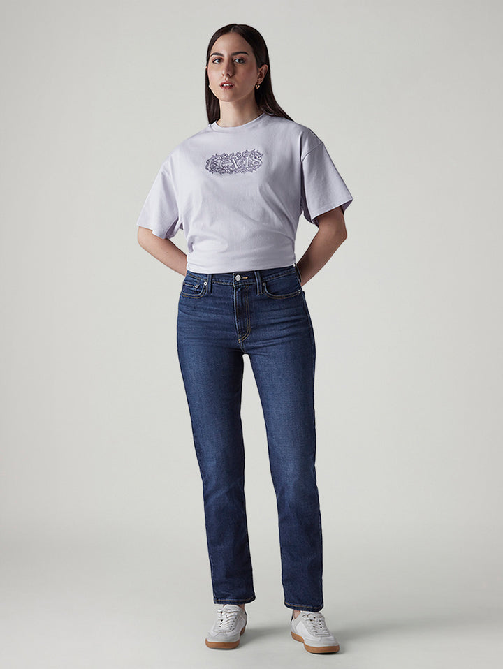 Women's Dark Indigo Wedgie Straight Fit High Rise Jeans