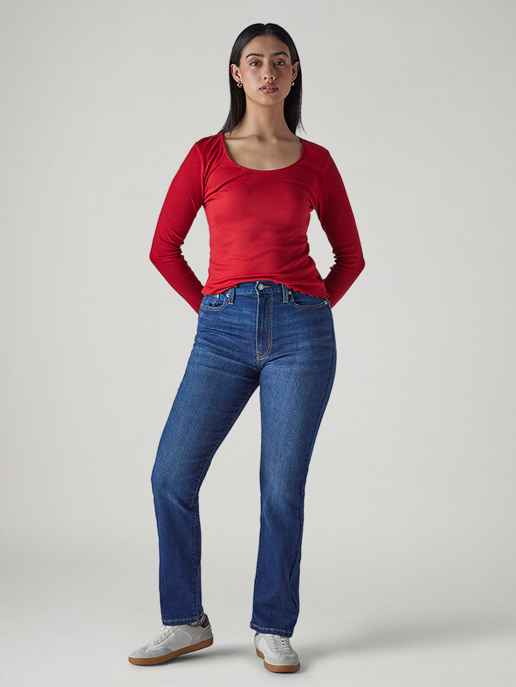 Women's Blue Wedgie Straight Fit High Rise Jeans