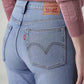 Women's Light Blue Wedgie Straight Fit High Rise Jeans - Detail View