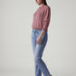 Women's Light Blue Wedgie Straight Fit High Rise Jeans - Side View