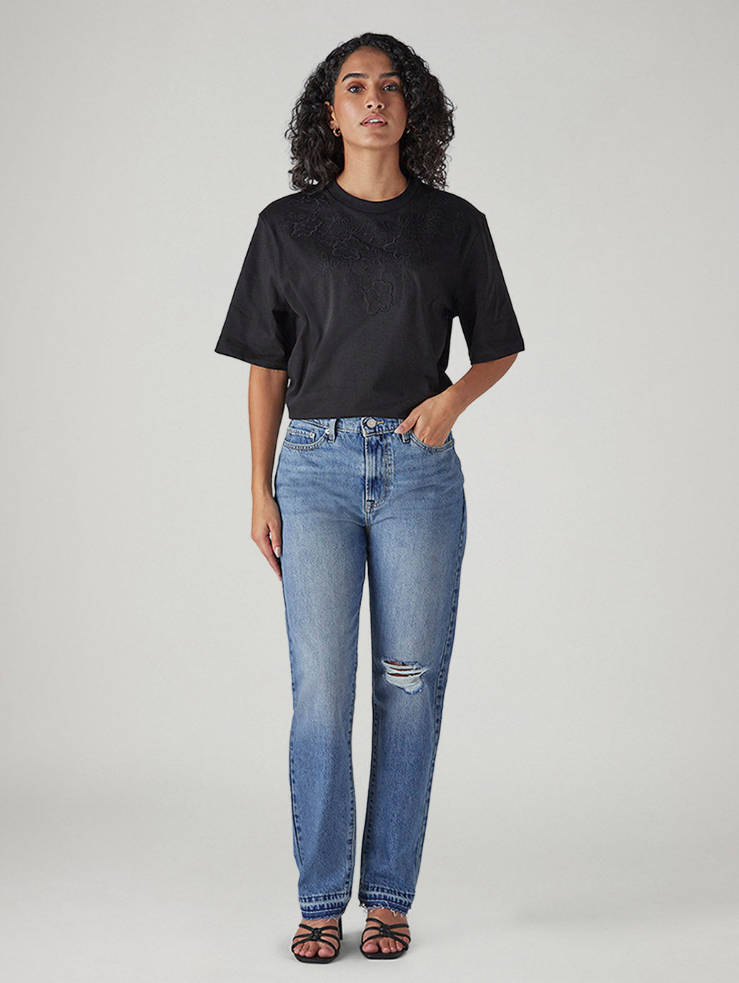 Women's Blue Wedgie Straight Fit High Rise Jeans