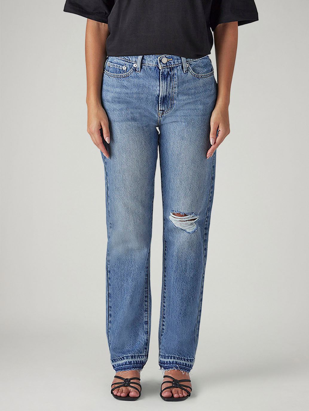Women's Blue Wedgie Straight Fit High Rise Jeans - 20 View