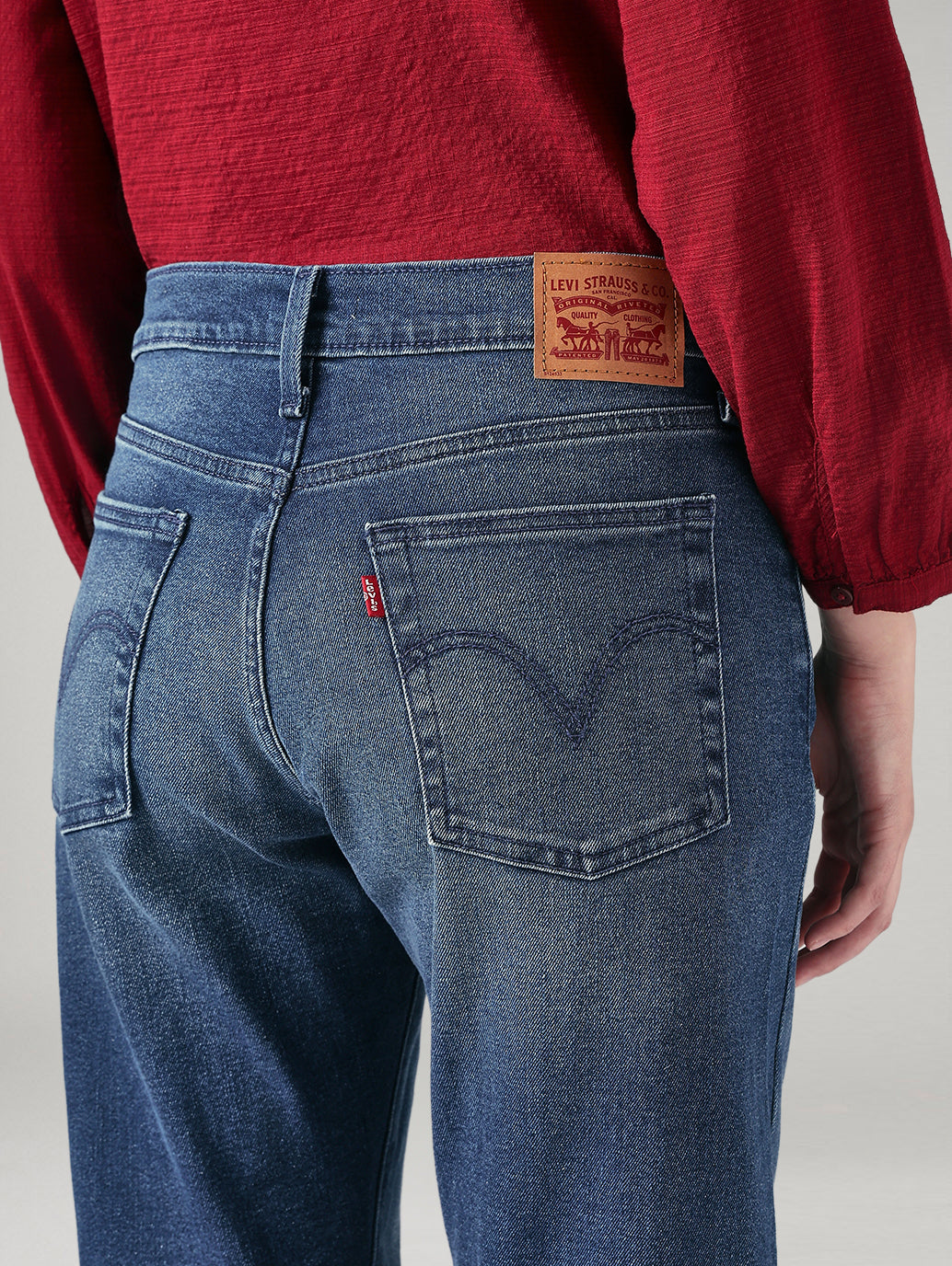 Women's Blue Wedgie Straight Fit High Rise Jeans - 20 View