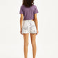 Women's High Rise White Regular Fit Denim Shorts