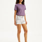 Women's High Rise White Regular Fit Denim Shorts