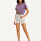 Women's High Rise White Regular Fit Denim Shorts