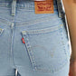 Women's Indigo Mid Rise Denim Wedgie Shorts - Detail View