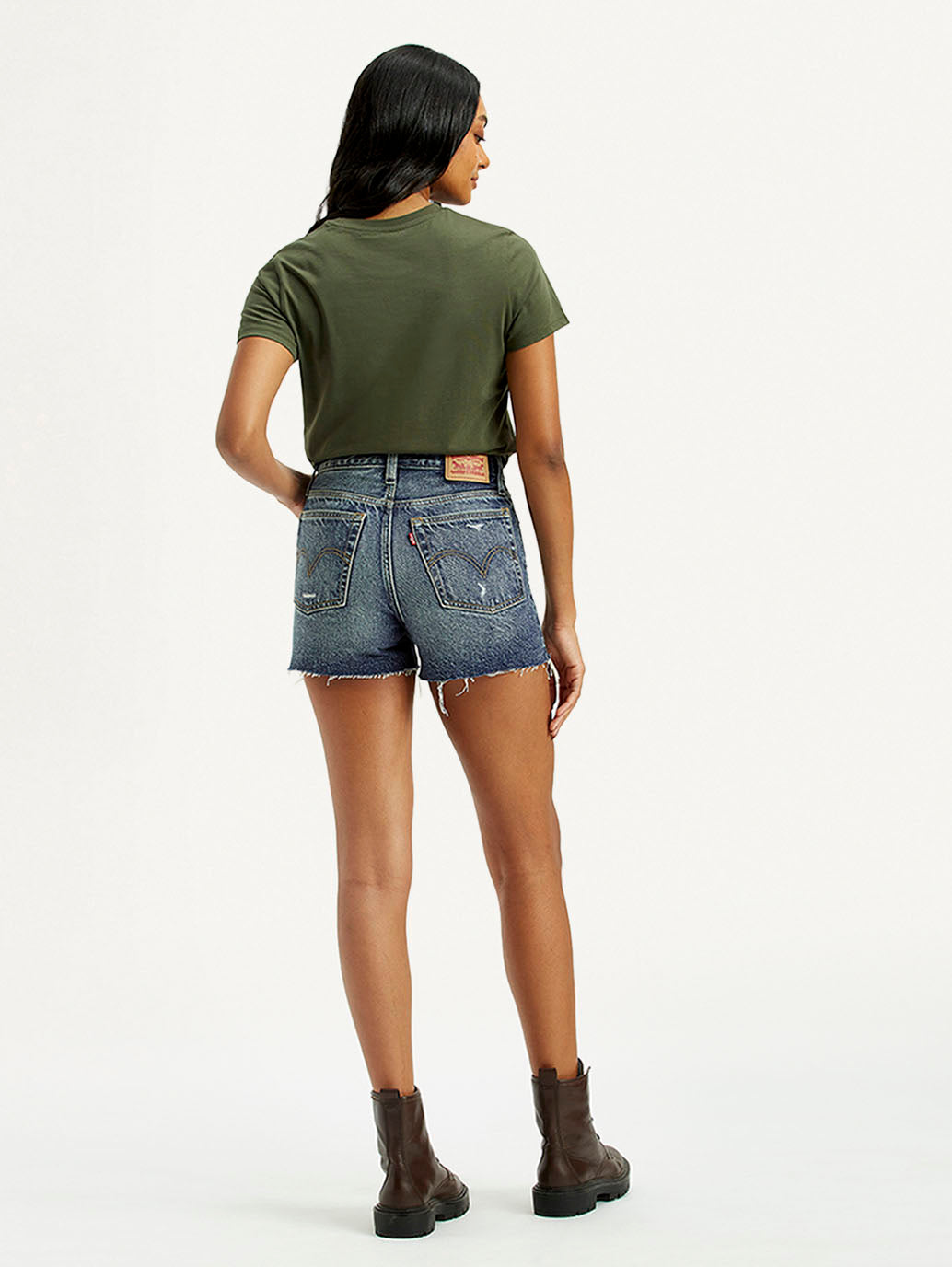 Women's Mid Indigo Wedgie Fit Mid Rise Shorts – Levis India Store