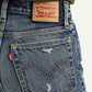 Women's Mid Indigo Wedgie Fit Mid Rise Shorts - Detail View