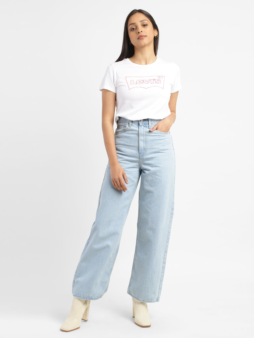 Women's High Rise Loose Fit Jeans