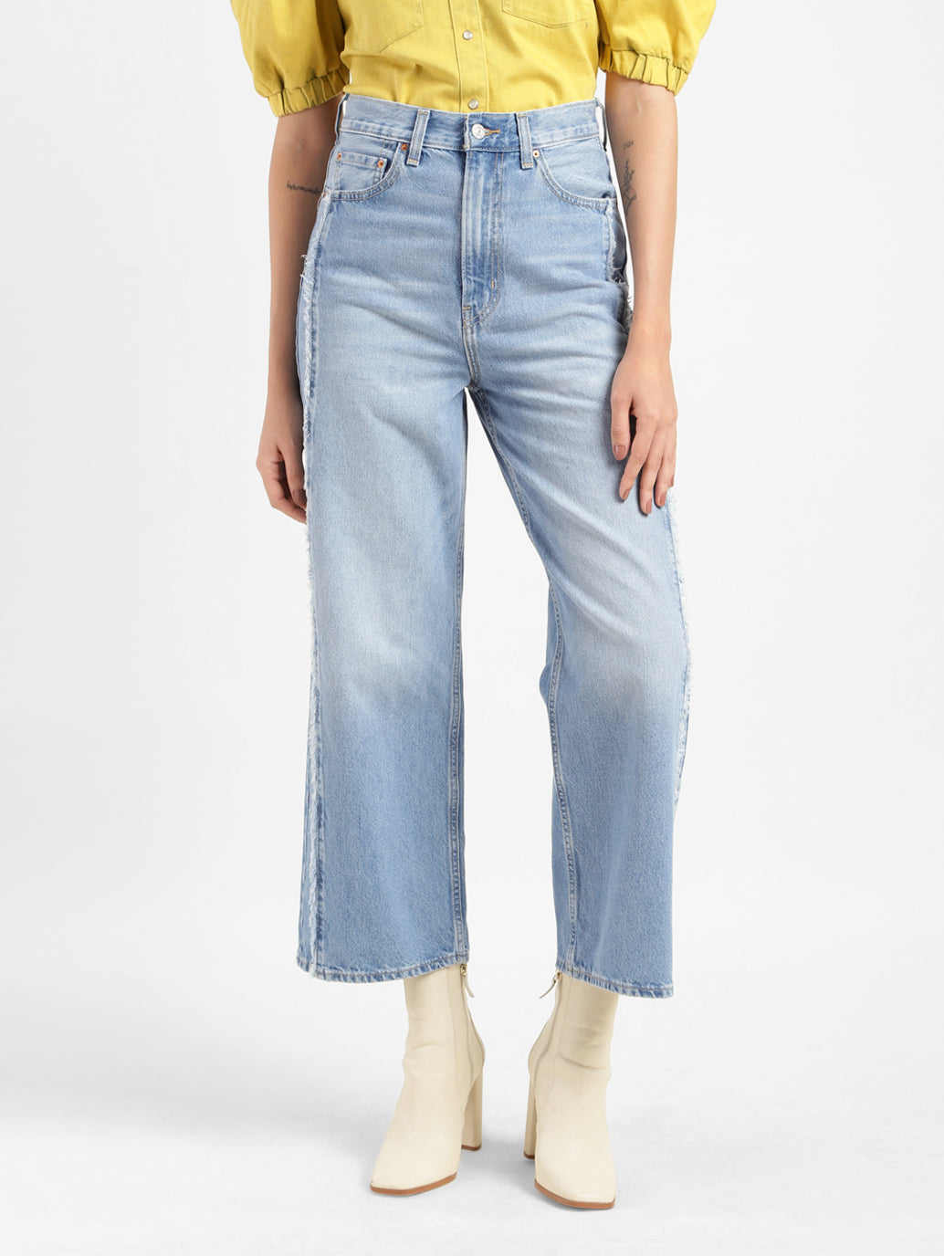 Women's Blue Loose Fit High Rise Jeans