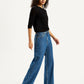 Women's High Rise Loose Fit Blue Jeans