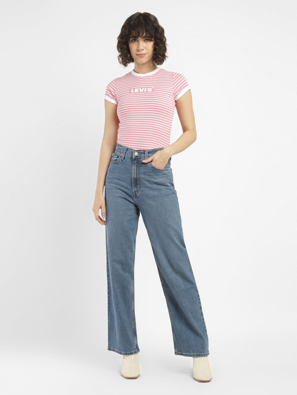 Women's High Rise Loose Fit Jeans