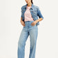 Women's High Rise Loose Fit Blue Jeans