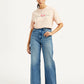 Women's High Rise Loose Fit Blue Jeans