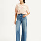 Women's High Rise Loose Fit Blue Jeans