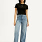 Women's Light Indigo Loose Fit High Rise Jeans - Front View