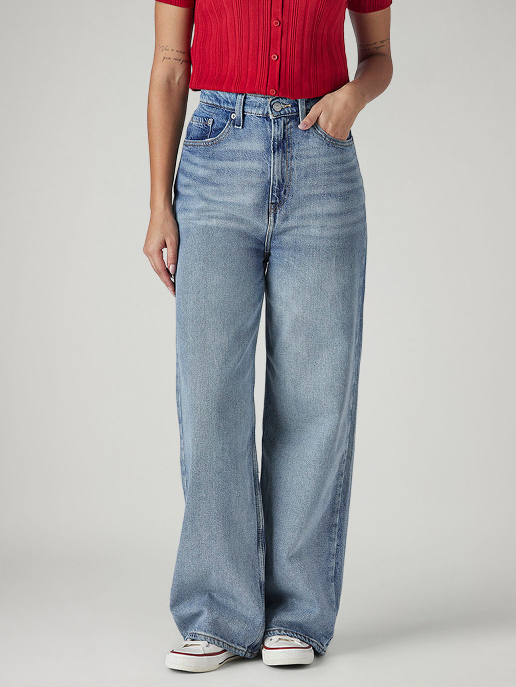 Women's Light Indigo Loose Fit High Rise Jeans - 911364f5-f227-4f28-8978-eb6f83187c9e View