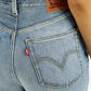 Women's Light Indigo Loose Fit High Rise Jeans - Detail View