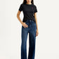 Women's Navy Loose Fit High Rise Jeans - Styleshot View