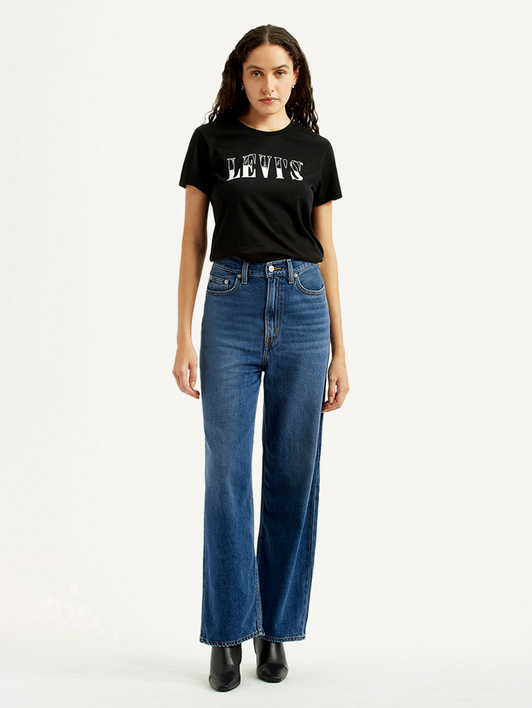 Women's Dark Blue Loose Fit High Rise Jeans – Levis India Store