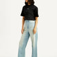 Women's Blue Loose Fit High Rise Jeans - Side View