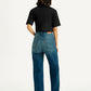 Women's Tinted Med Indigo Loose Fit High Rise Jeans - Back View