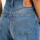 Women's Blue Loose Fit High Rise Jeans - Detail View
