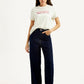 Women's Navy Loose Fit High Rise Jeans - Styleshot View