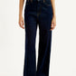 Women's Navy Loose Fit High Rise Jeans - Front View