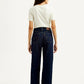 Women's Navy Loose Fit High Rise Jeans - Back View