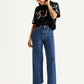 Women's Blue Loose Fit High Rise  Jeans - Styleshot View