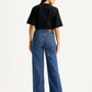 Women's Blue Loose Fit High Rise  Jeans - Back View