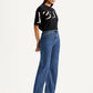 Women's Blue Loose Fit High Rise  Jeans - Side View