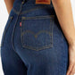 Women's Dark Blue Loose Fit High Rise Jeans - Detail View