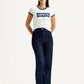 Women's Dark Blue Loose Fit High Rise Jeans - Styleshot View
