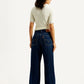 Women's Dark Blue Flared Fit Mid Rise Jeans - Back View