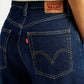 Women's Dark Blue Flared Fit Mid Rise Jeans - Detail View