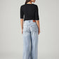 Women's Light Blue Loose Fit High Rise Jeans - Back View