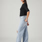 Women's Light Blue Loose Fit High Rise Jeans - Side View