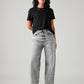 Women's Light Grey Loose Fit High Rise Jeans - Styleshot View