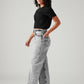 Women's Light Grey Loose Fit High Rise Jeans - Side View