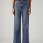 Women's Med Indigo Loose Fit High Rise Jeans - Front View