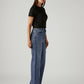 Women's Med Indigo Loose Fit High Rise Jeans - Side View