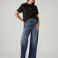 Women's Light Indigo Loose Fit High Rise Jeans - Styleshot View