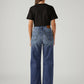 Women's Light Indigo Loose Fit High Rise Jeans - Back View