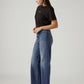 Women's Light Indigo Loose Fit High Rise Jeans - Side View