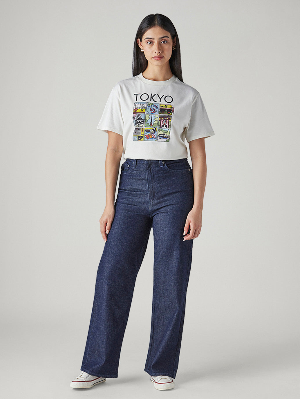 Women's Dark Indigo Loose Fit High Rise Jeans