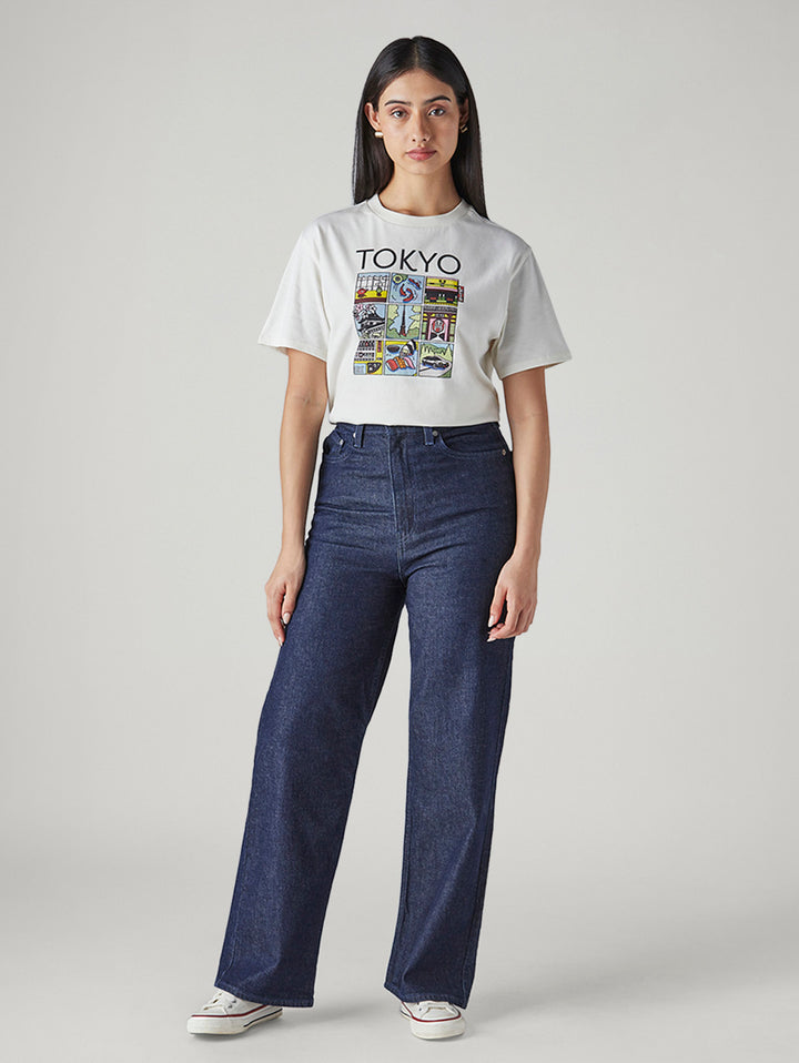 Women's Dark Indigo Loose Fit High Rise Jeans
