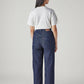 Women's Dark Indigo Loose Fit High Rise Jeans - Back View
